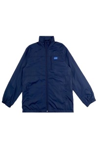大量訂製寶藍色風褸外套  設計橡筋袖口左前胸拉鏈袋口  風褸外套  電梯維修 電機工程  100% Polyester  入班 風褸 J991 